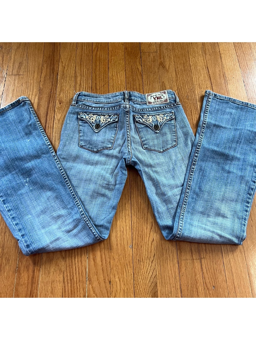 Vintage Y2K YMI Low Rise Flare Jeans with grunge details on pockets